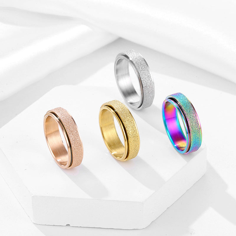 Colorful Pearl Sand Anxiety Useful Tool Rings