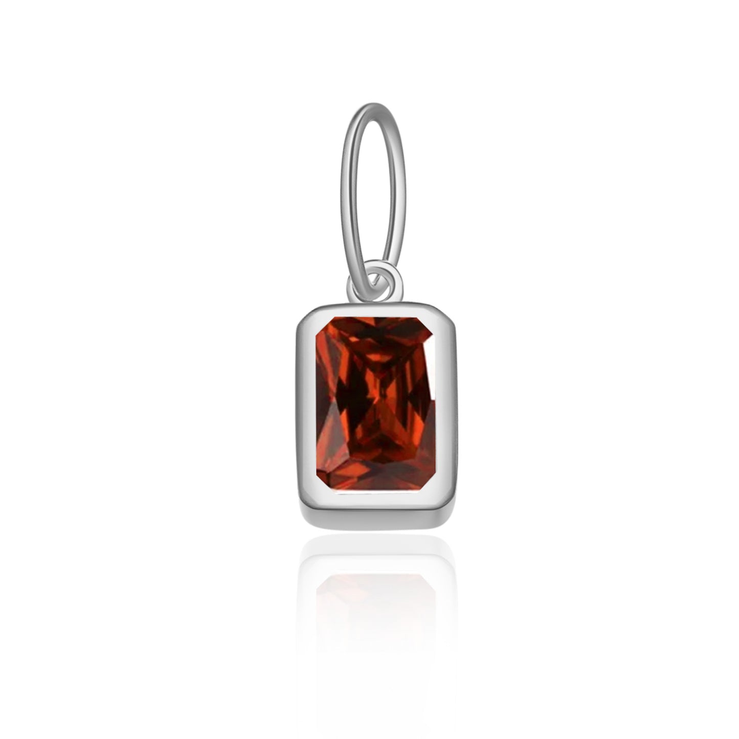 Women's Birthstone Sterling Sier Parts Square Zircon Pendants