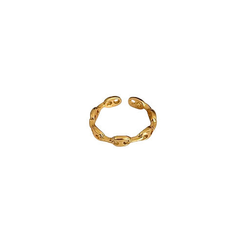 Golden Sier Open Pig Nose Simple Rings