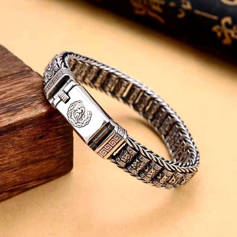 Men's Right Rain Sier Hand-woven Rotatable Chain Vintage Six Bracelet