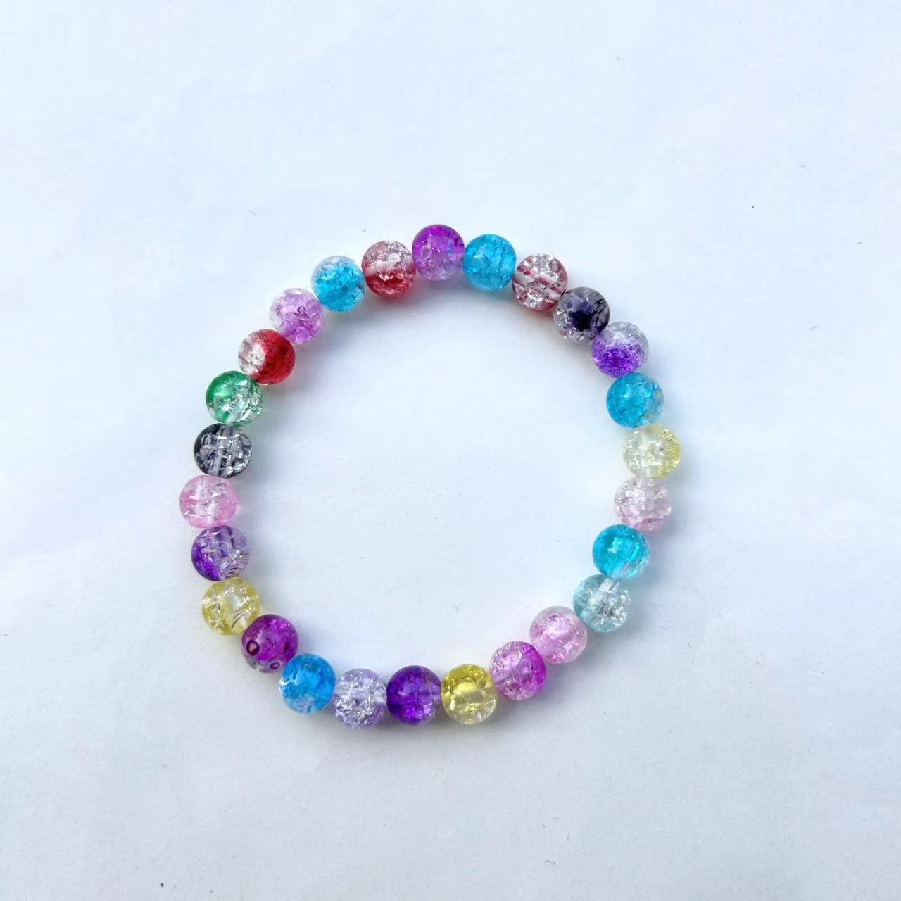 Children's Crack Bead Letter Candy Color Golden Balls Bracelet