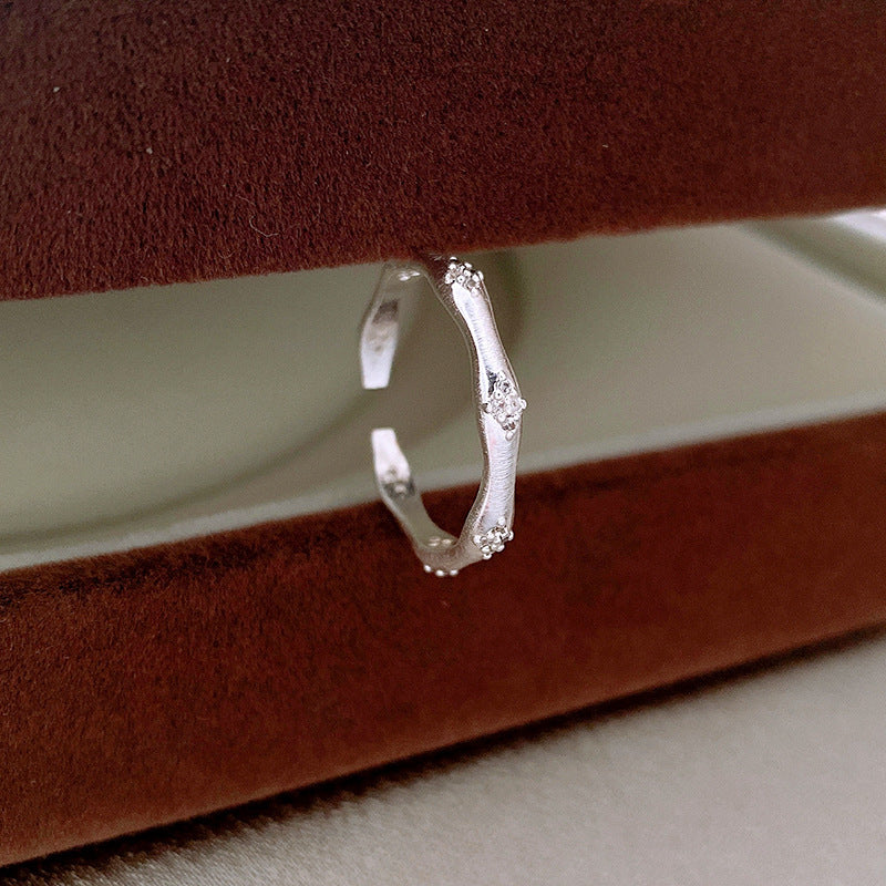 Real Gold Electroplated Zircon Buckle Light Luxury High Sense Index Ring
