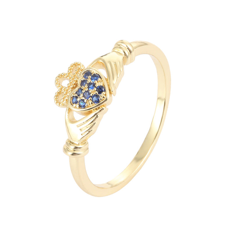 Women's Love Proposal Pure Copper Exquisite Light Luxury Wedding Ring