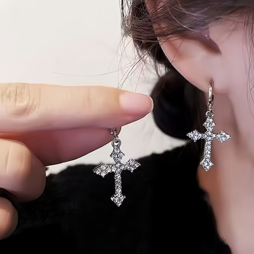 Cross Super Flash Light Luxury Minority Temperament Advanced Design Sense Rings