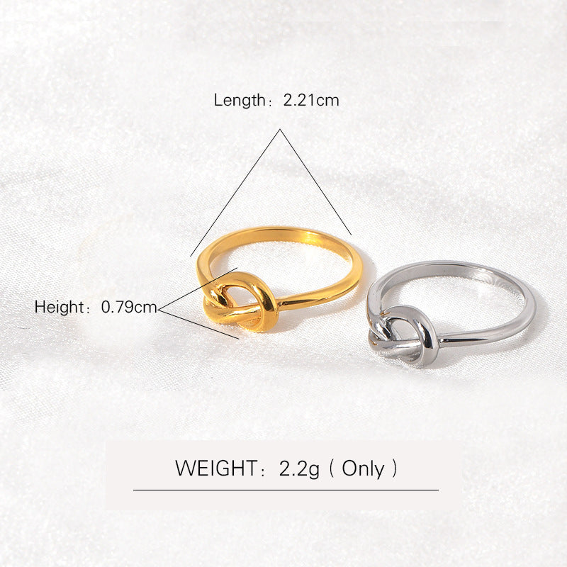 Women's & Men's Heart Knot Titanium Steel Hipster Neutral Rings