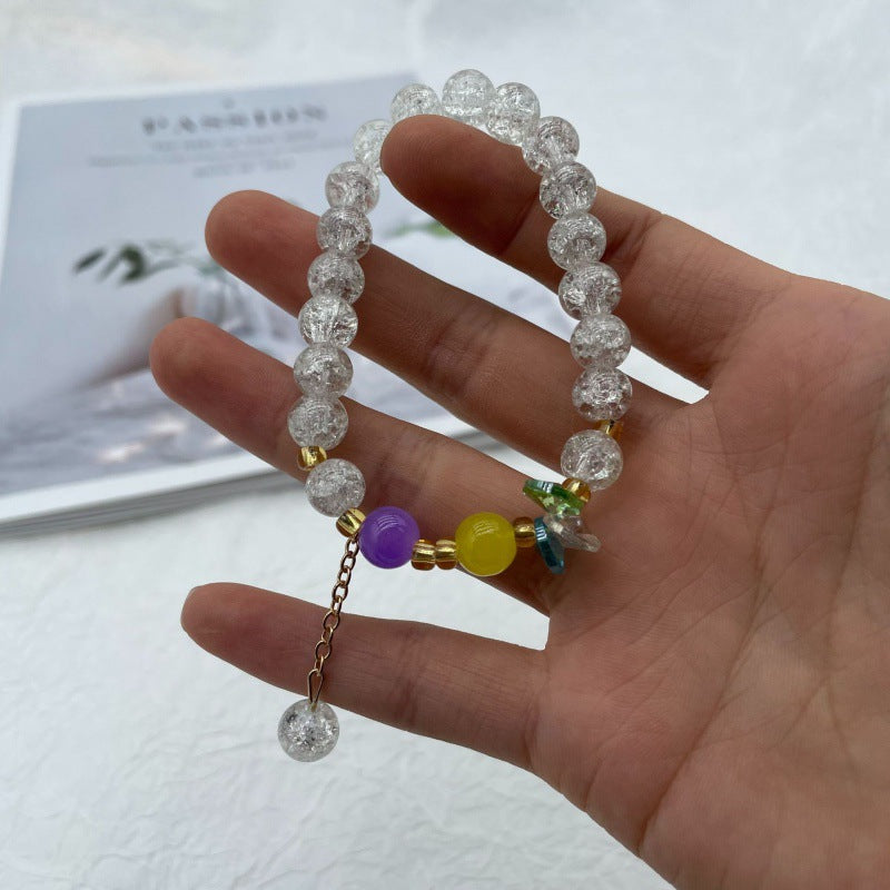 Female Aquamarine Gray Moonlight Natural Crystal Bracelet