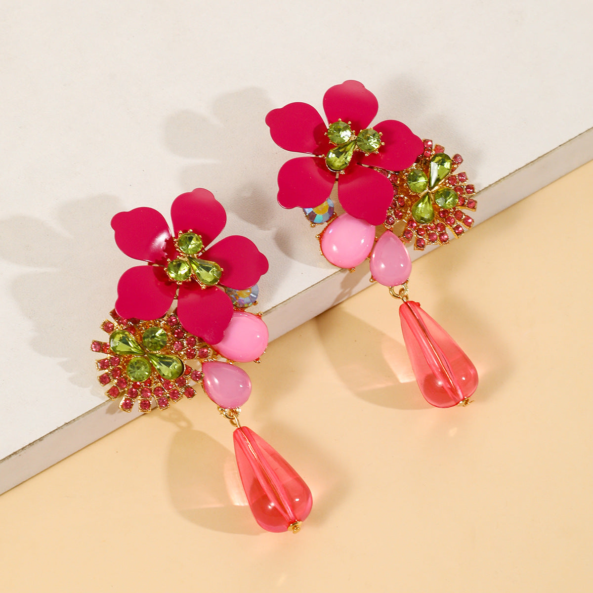 Chiffon Flower Tassel Summer Beach Vacation Rings