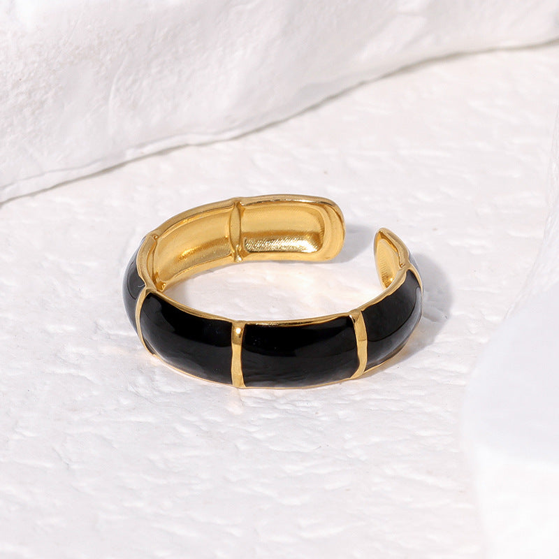 Oil Dripping Bamboo Joint Index Finger Rings