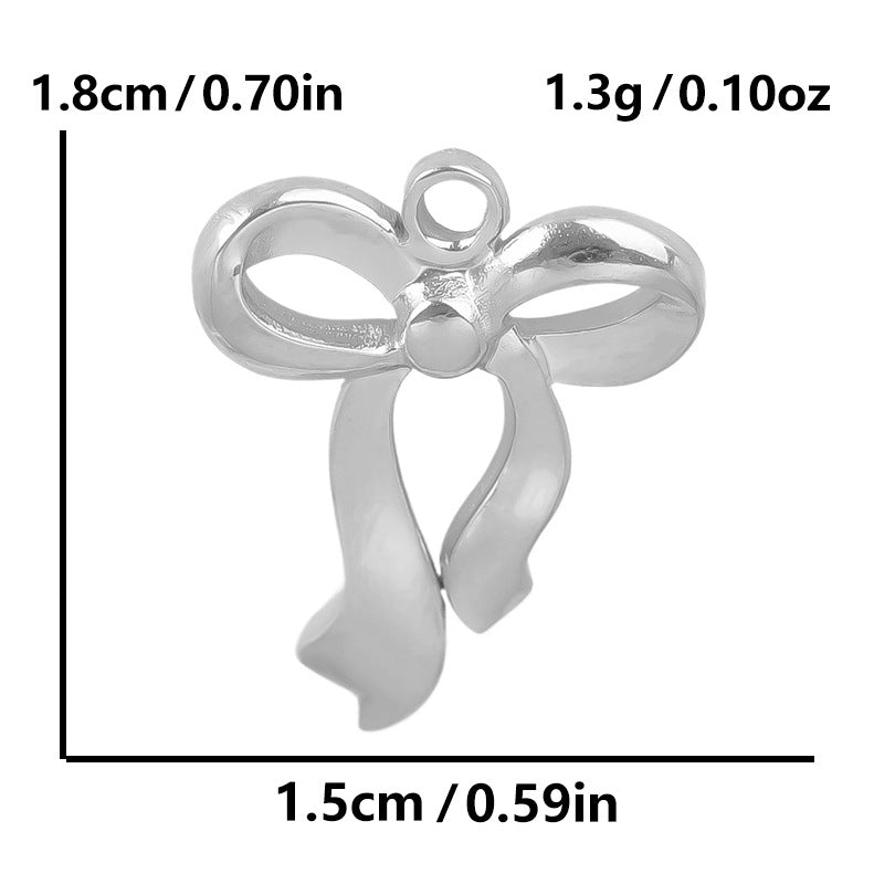 Stainless Steel Golden Bow Fashion Ornaments Pendants