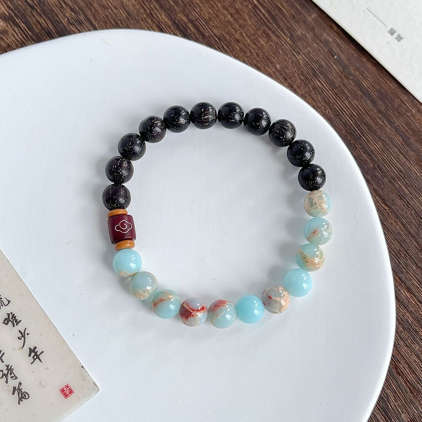 White Jade Bodhi Root Round Beads Bracelets