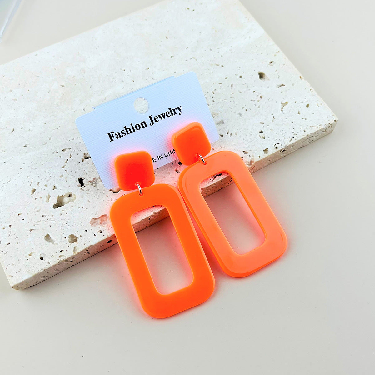 South Korea Popular Acetate Elegance Retro Simple Niche Geometry Rectangle Earrings