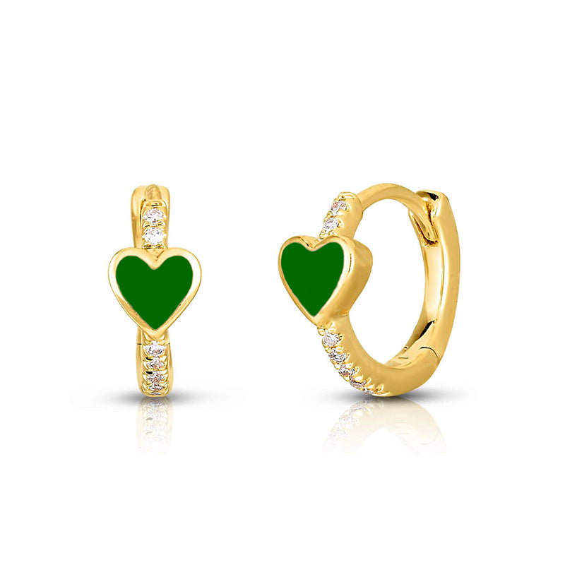Sier Needle Fashion Simple Heart-shaped Geometric Ear French Stud Earrings