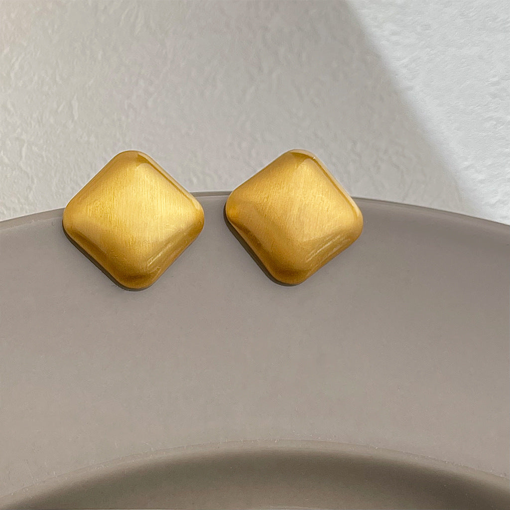 Matte Texture Geometric Female Niche Fashion Earrings