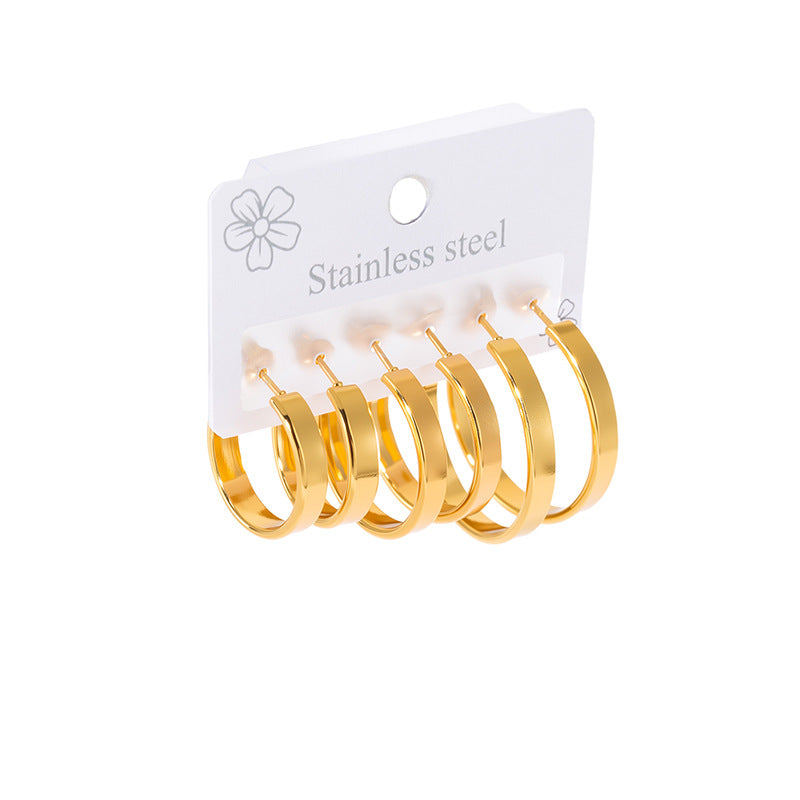 Women's & Men's Unique Gold-plated Stainless Steel For Simple Graceful Stud Earrings