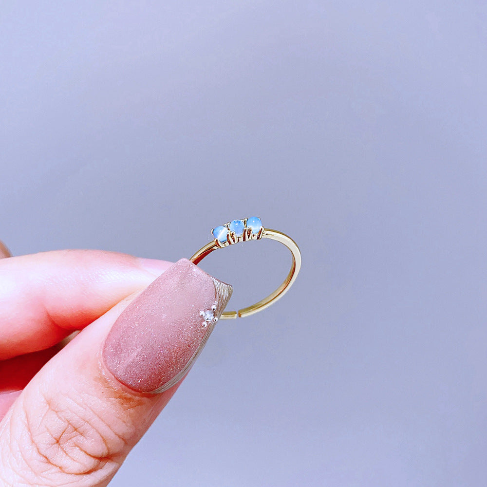 Light Luxury Minority Design Colorful Gemstone Rings