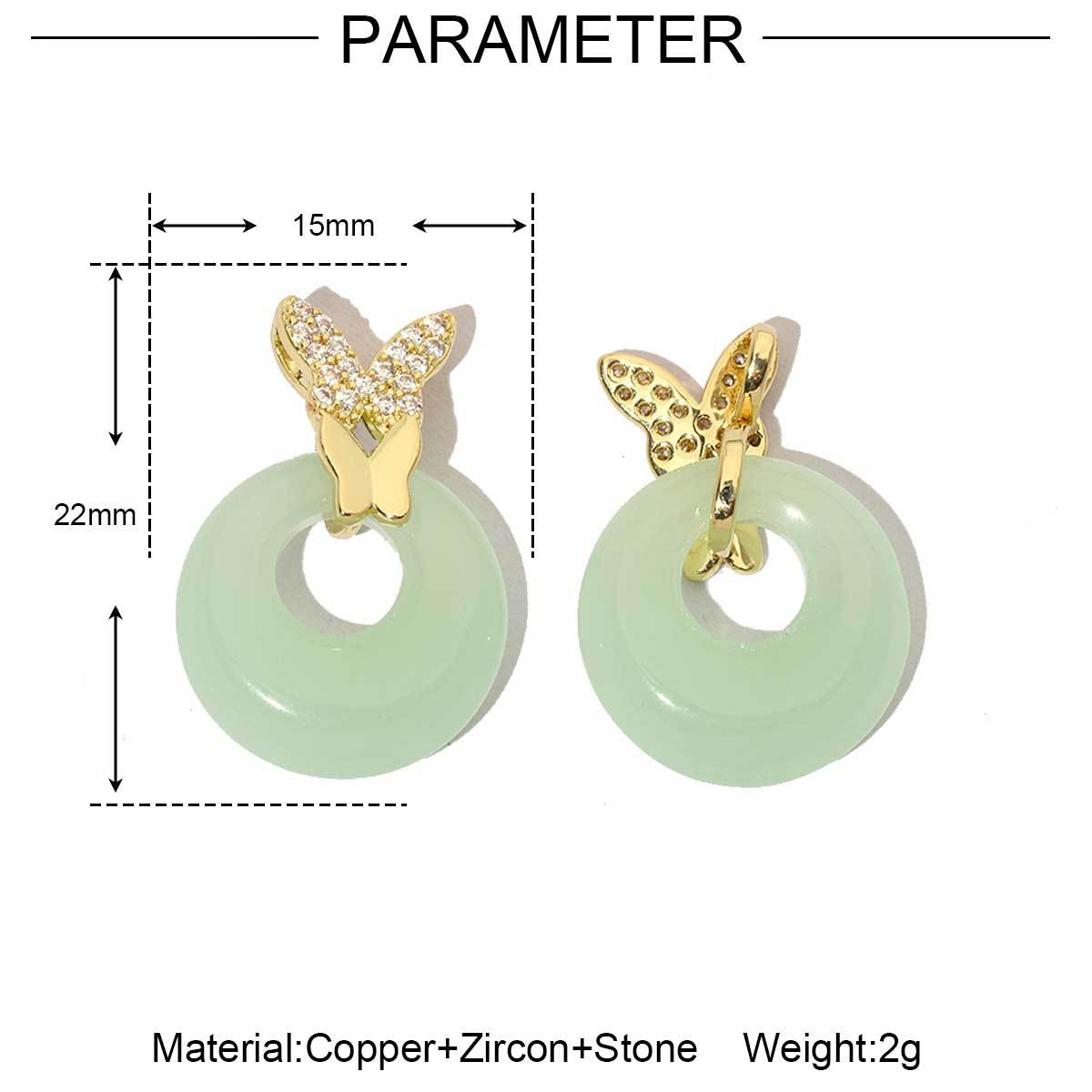 Butterfly Safety Buckle Jewelry Female Copper Zircon Pendants