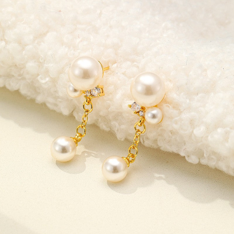 Fashion Water Drops Pearl Sweet Lady Style Earrings