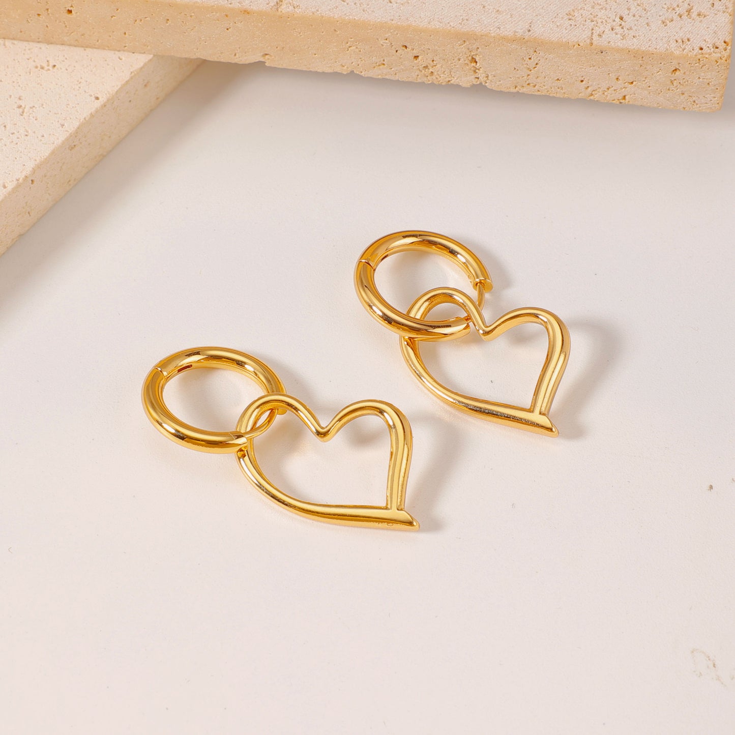 Women's Stainless Steel For Love Heart Flowers Eardrops Ear Titanium Earrings
