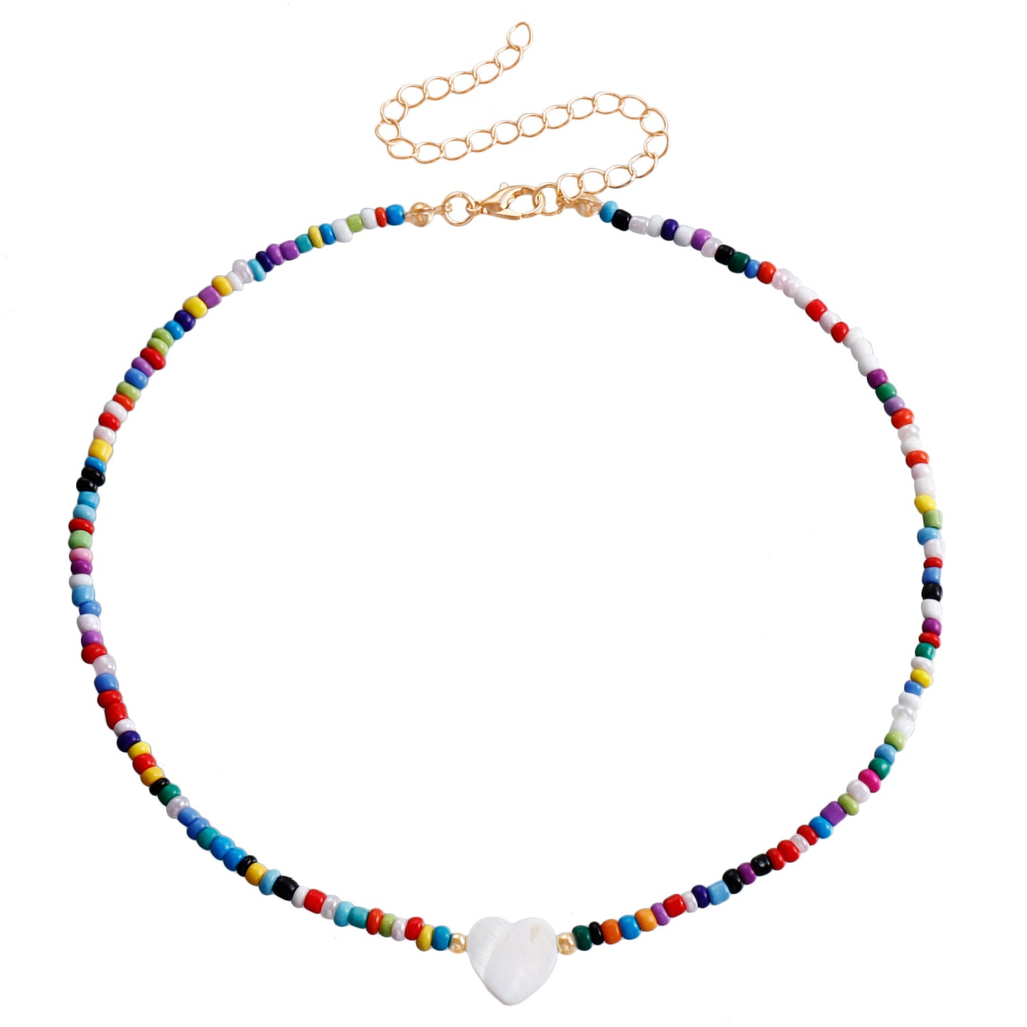 Women's Ornament Bohemian White Small Size Beads Necklaces