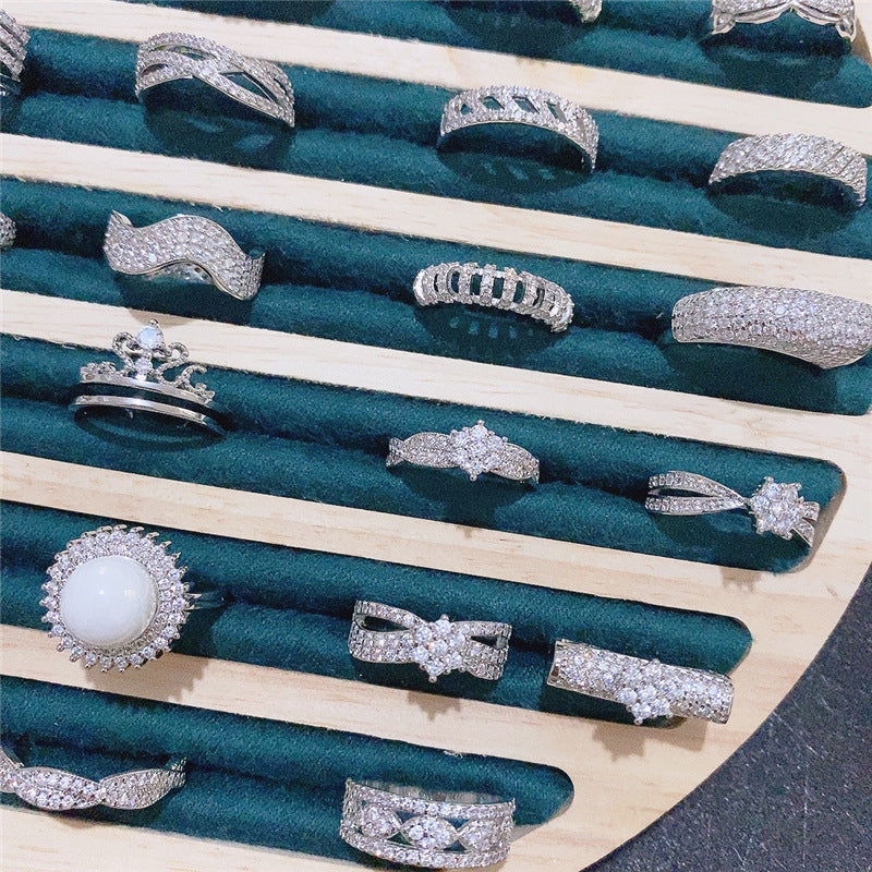 Exaggerated Zircon Diamond Light Luxury Color Ring