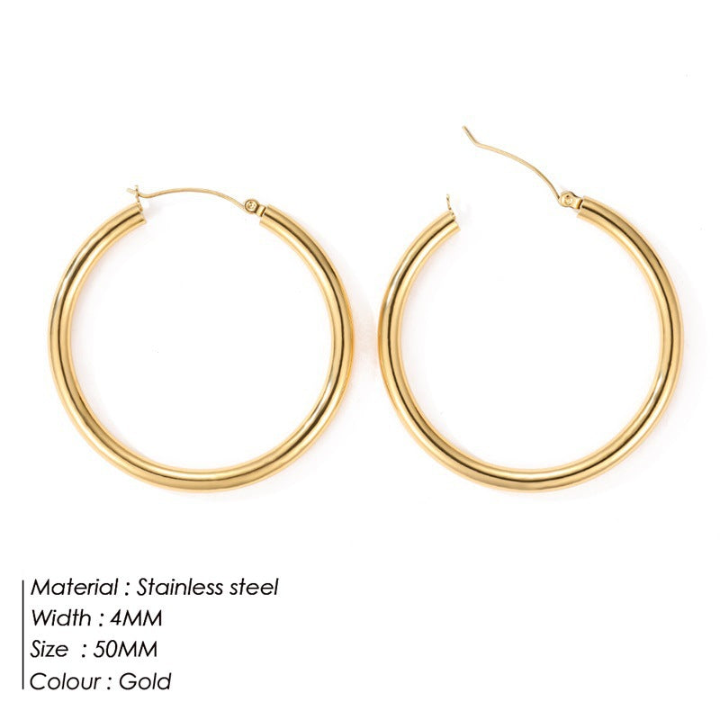 Stainless Steel Female Niche Fashion Hollow Simple Earrings