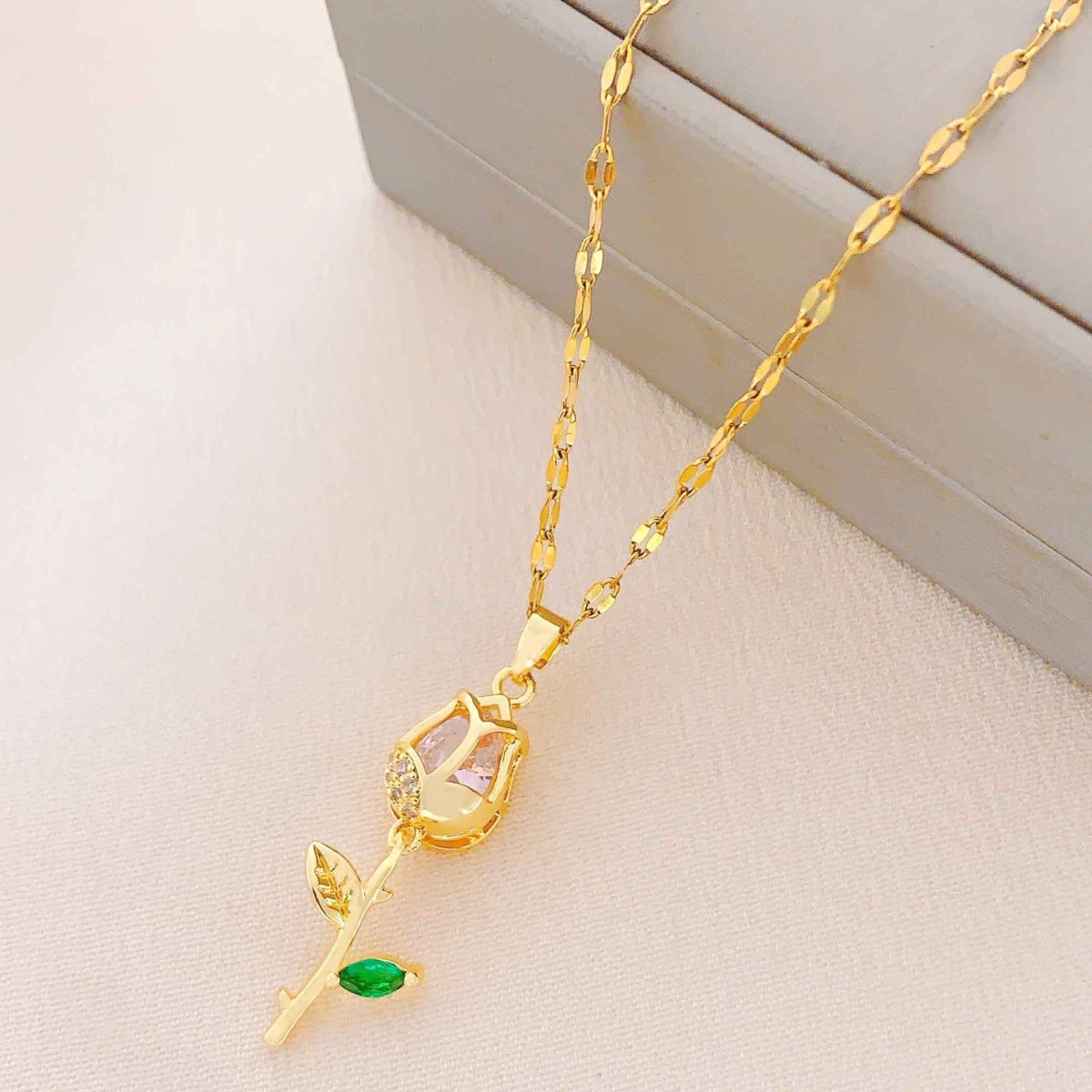 Women's Tulip Fashionable High-grade Titanium Steel Clavicle Necklace