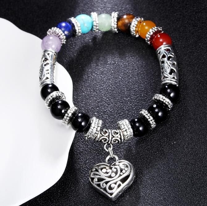 Women's Colorful Natural Stone Agate Bead Couple Bracelet