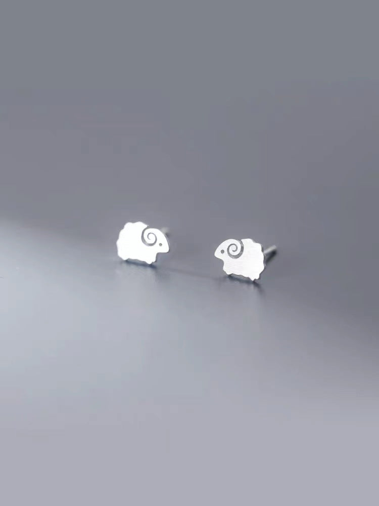 Cute Little Sheep Female Trendy Heart Petite Personal Stud Earrings
