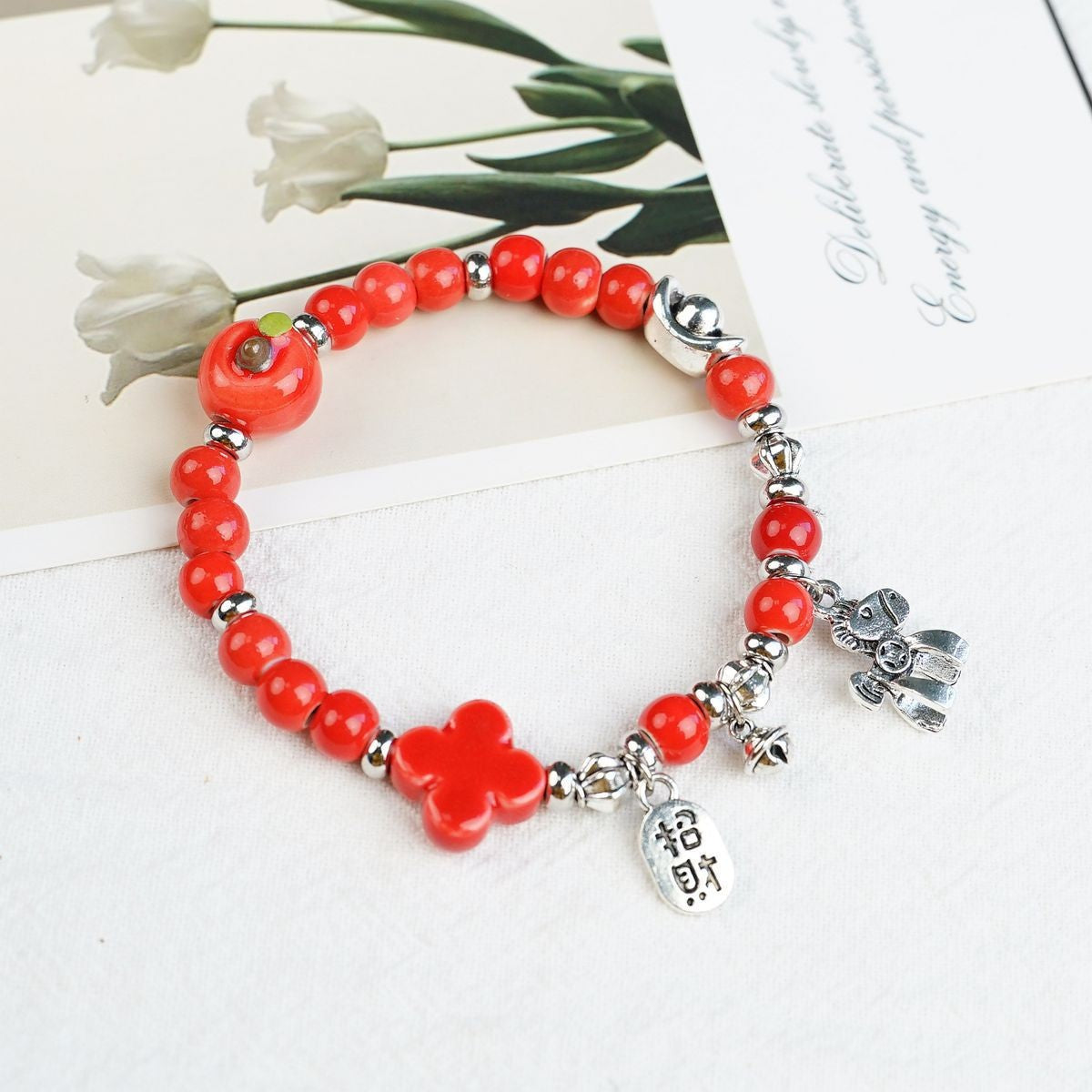 Women's Ceramic Beaded Fresh Antique Ethnic Style Simple For Summer Bracelets