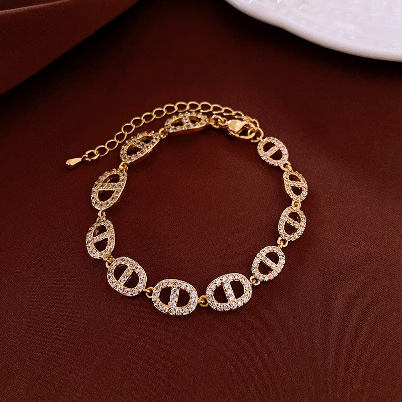 Zircon Twist Twisted Adjustable Simple Fashion Temperament Personalized Bracelet