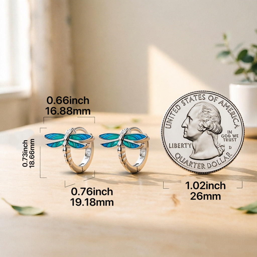 Elegant Dripping Small Dragonfly Hoop Versatile Rings