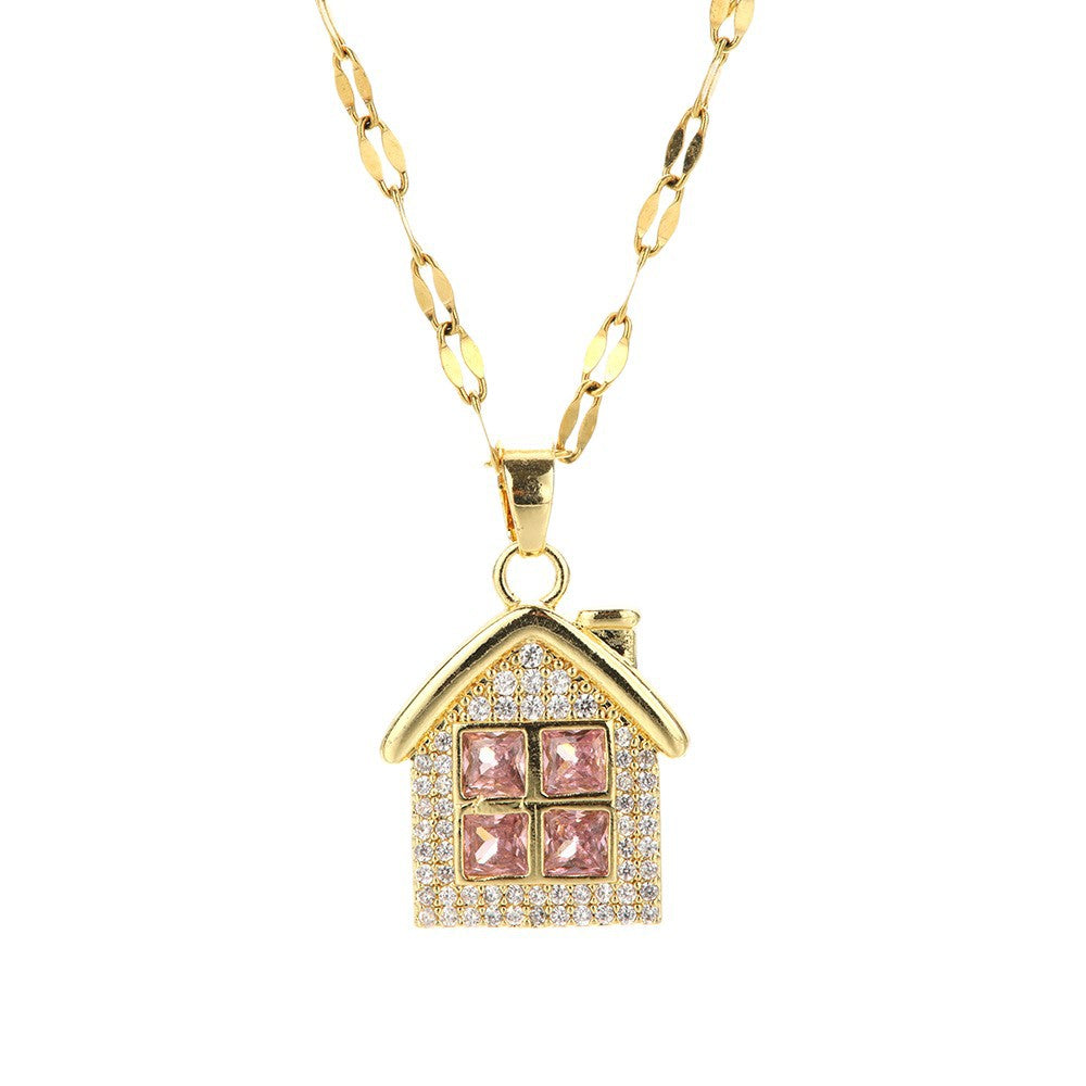 Diamond Golden Cottage Light Luxury Minority Design Advanced Sense Necklaces