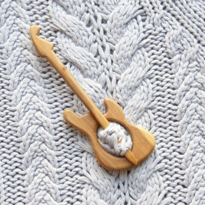 Wooden Brooch Winter Scarf Pin Animal Brooches