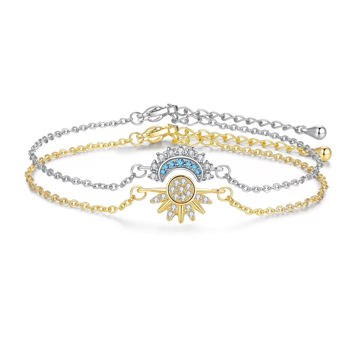 Sun Moon Inlaid Zirconium Couple Fashion One Male Bracelets
