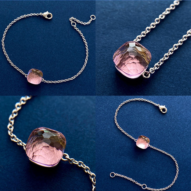 Women's Simple Gem Style Candy Color Crystal Bracelet