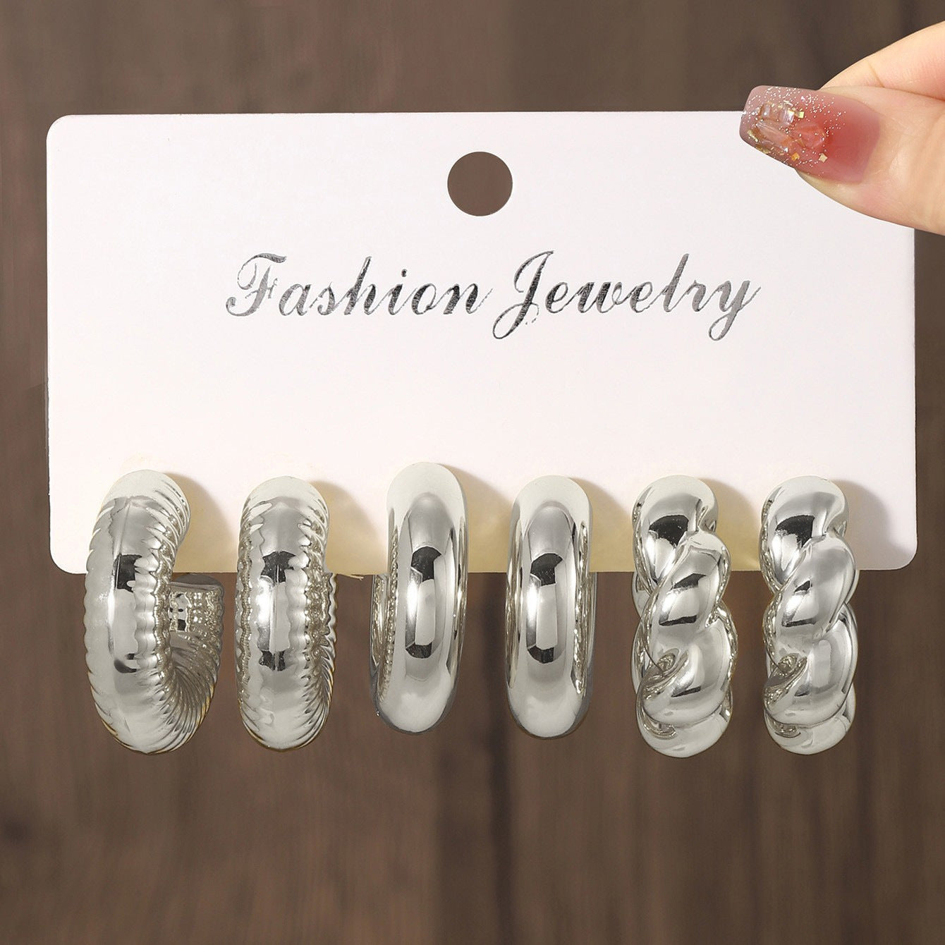 Women's Gold Geometric Fashionable High Sense Combination Earrings