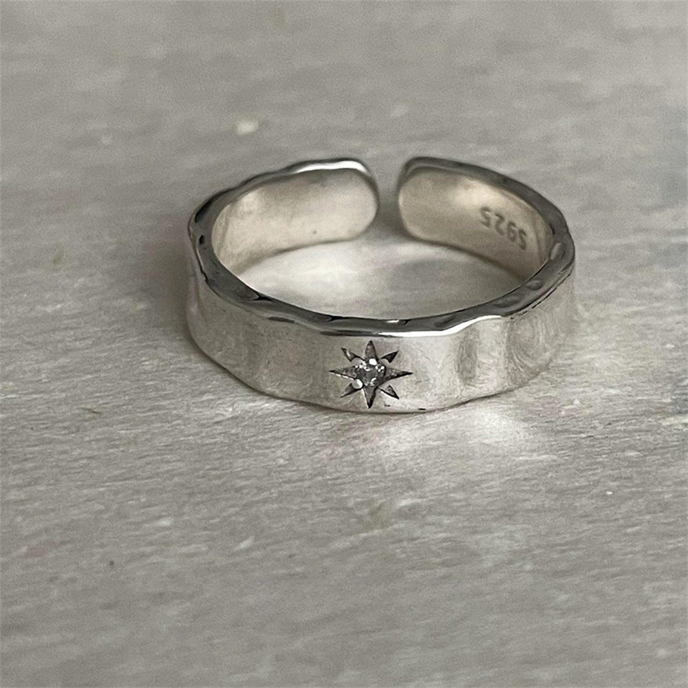 Style Simple Irregular Sterling Sier Female Design Rings