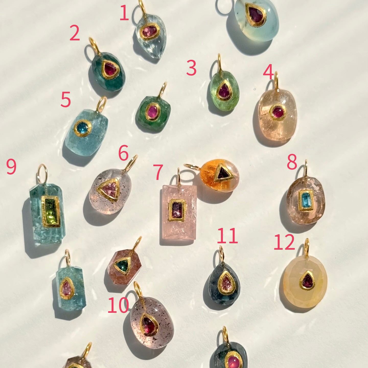 Dopamine Stainless Steel Color Birthstone Zircon Pendants