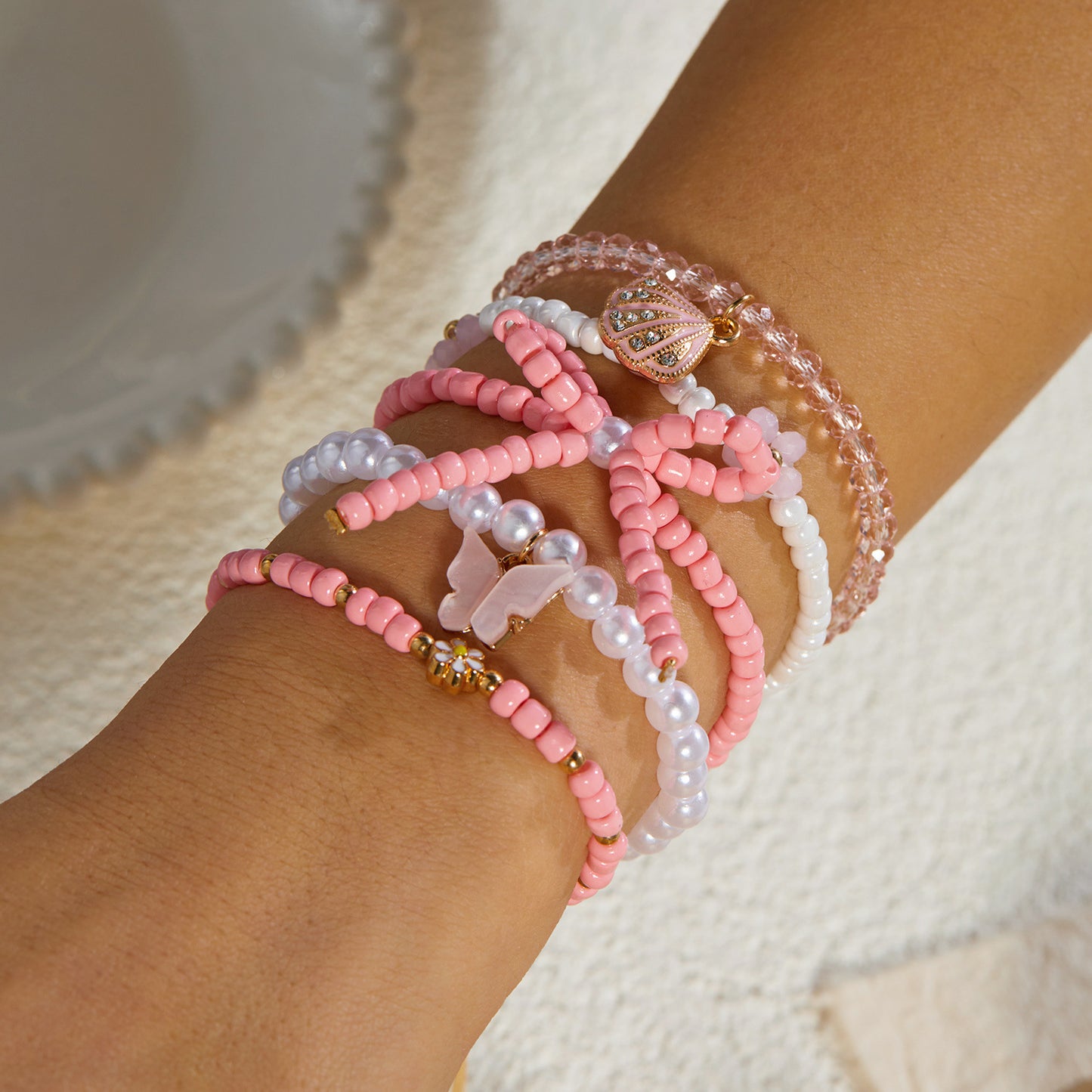 Summer Vacation Style Twin Starfish Fishtail Female Creative Bracelet