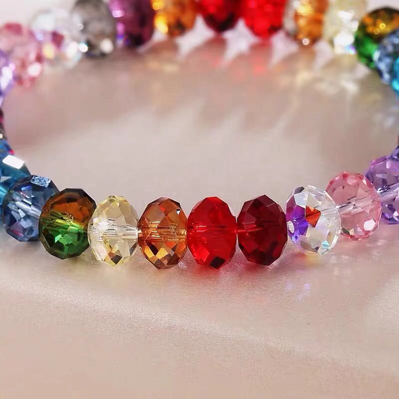 Women's Handmade Glass For Crystal Colored Beaded Bracelet