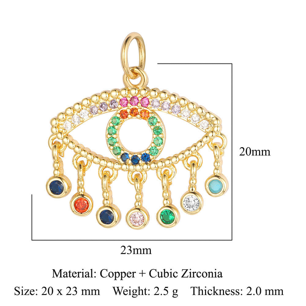 Devil's Eye Copper Zircon Ornament Accessories Pendants