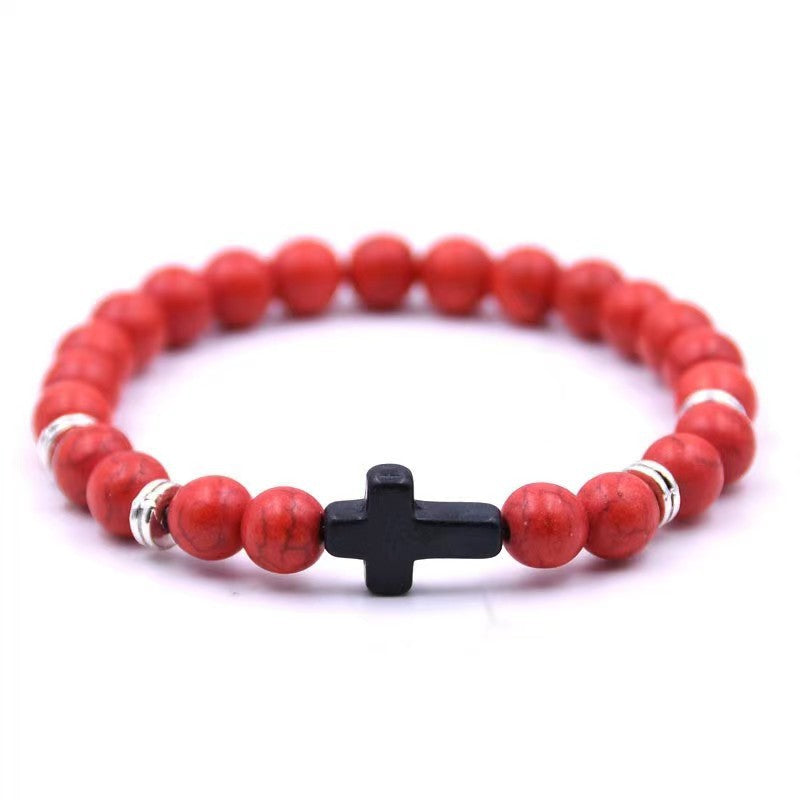 Agate Stone Cross Tigereye Volcanic Fashion Turquoise Bracelets