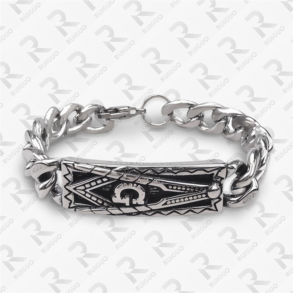 Men's Celtic Knot Skull Stainless Steel Cuban Cross Punk Retro Bracelets