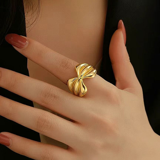 Women's & Men's Vintage Oil Pressure Stainless Steel Open Ring