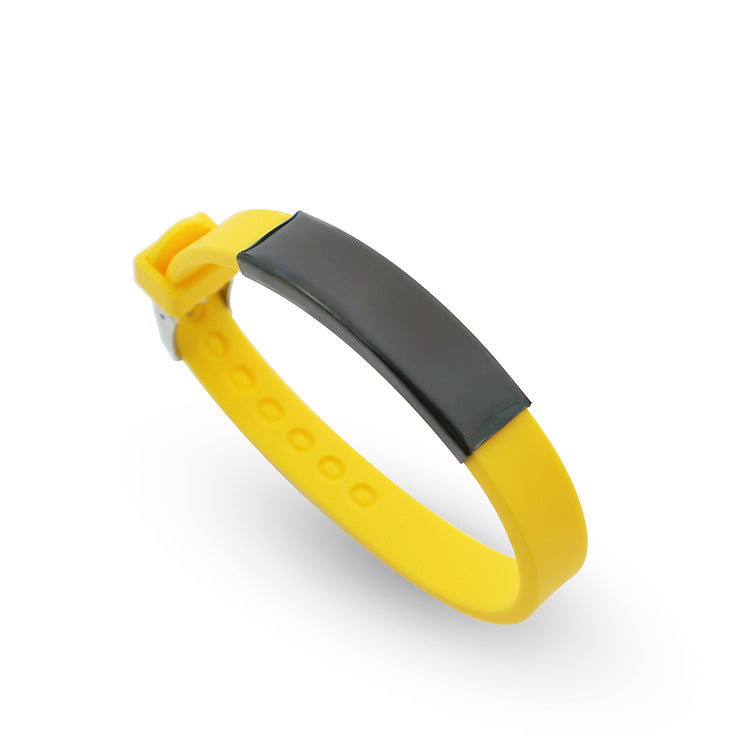 Soft Silicone Wristband Fashion Simple Couple Can Carve Writing Stainless Bracelet