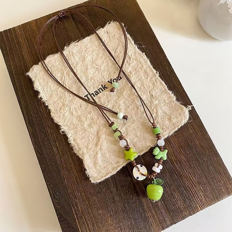 Sweet Apple Cute Button Niche Clavicle Chain Cartoon Gifts For Necklace