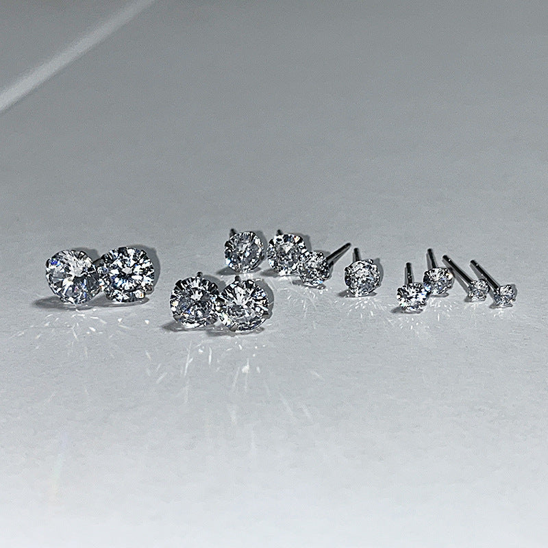 Women's Ear Bone Pin Sier For Simple Stud Earrings