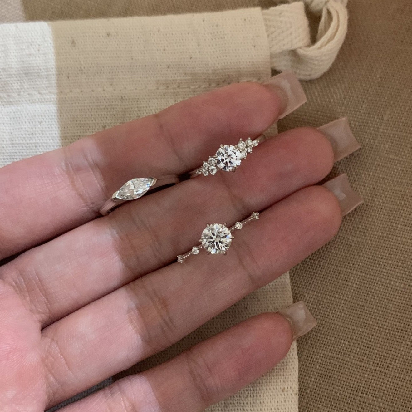 Women's Round Diamond Open-end Zircon Korean Style Cool Feeling Exquisite Fine Ring