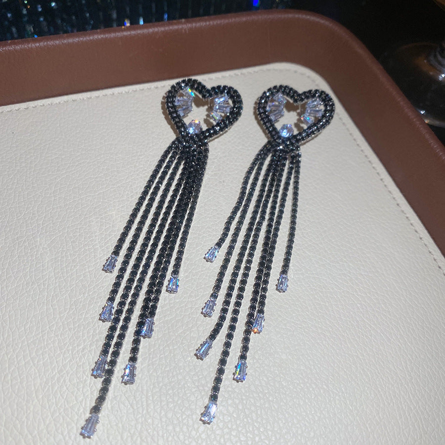 Women's Sier Diamond Tassel Light Luxury High-grade Simple Rings