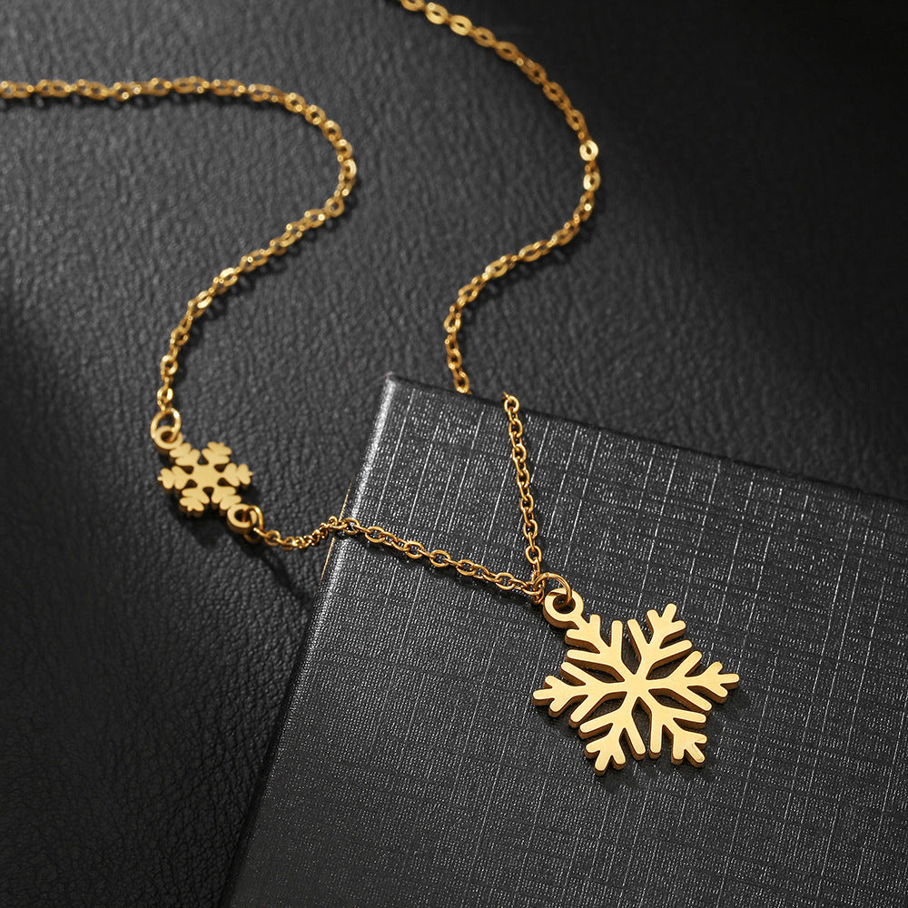 Steel Cross Love Couple Sweater Clavicle Necklace